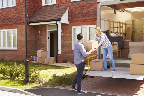 House removals team working in a Pratts Bottom residential street