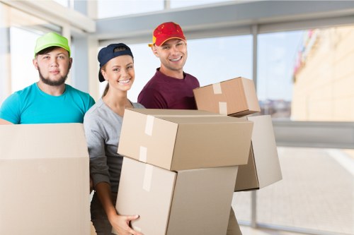 Careful loading of household items for transport from a village property