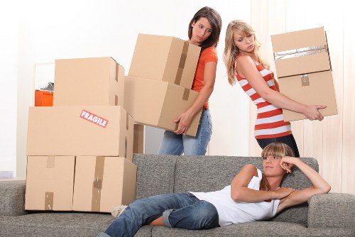 Packed household items ready for transport during Pratts Bottom removals